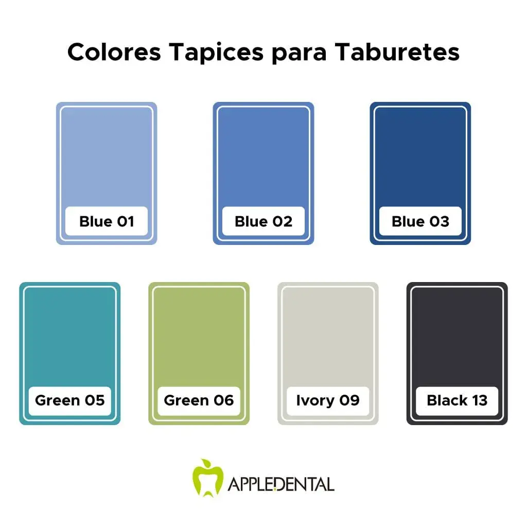 Taburete con apoya brazo base metálica Appledental - Colores.webp